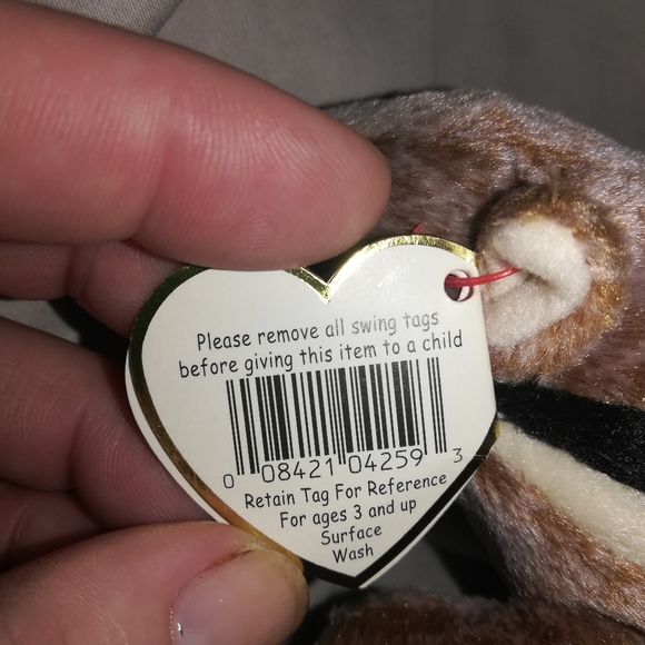 Vintage TY Beanie Baby 'Chipper' the Chipmunk - Picture 5 of 5